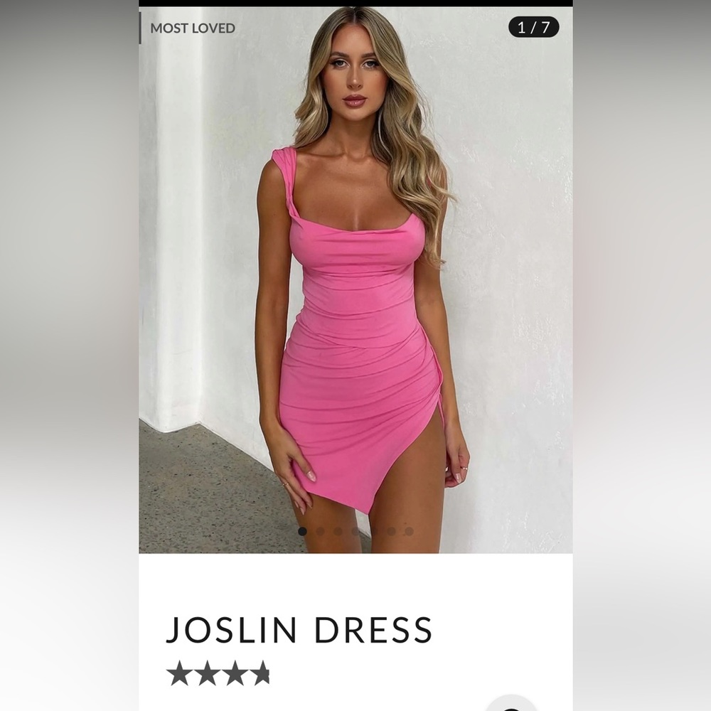 Tiger Mist Joslin dress size large in a Barbie pink color.